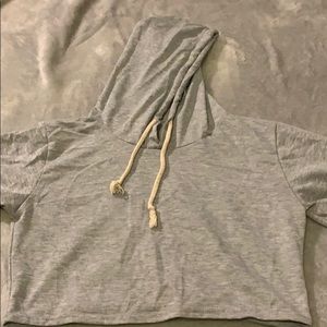 grey crop hoodie